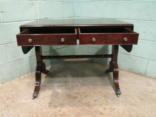 fig 1. ANTIQUE EDWARDIAN REGENCY MAHOGANY SOFA TABLE C1900