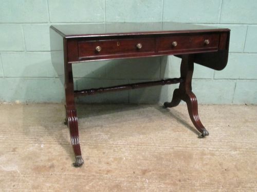 fig 2. ANTIQUE EDWARDIAN REGENCY MAHOGANY SOFA TABLE C1900