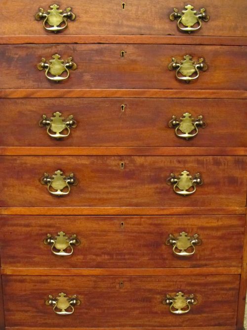 fig 1. ANTIQUE EDWARDIAN MAHOGANY TALL CHEST OF DRAWERS C1900