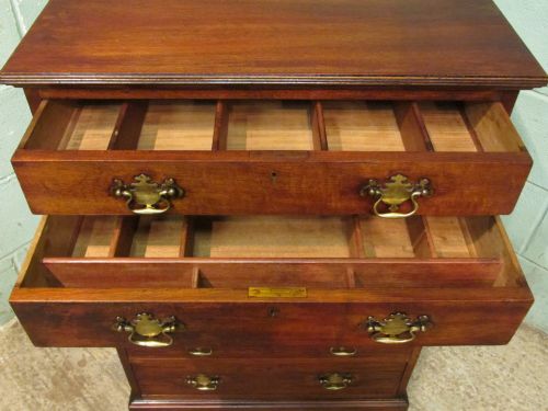 fig 2. ANTIQUE EDWARDIAN MAHOGANY TALL CHEST OF DRAWERS C1900