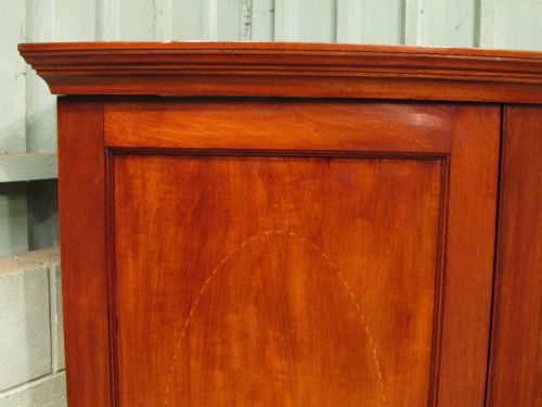 fig 2. ANTIQUE EDWARDIAN REGENCY MAHOGANY BOW FRONT DOUBLE WARDROBE C1900