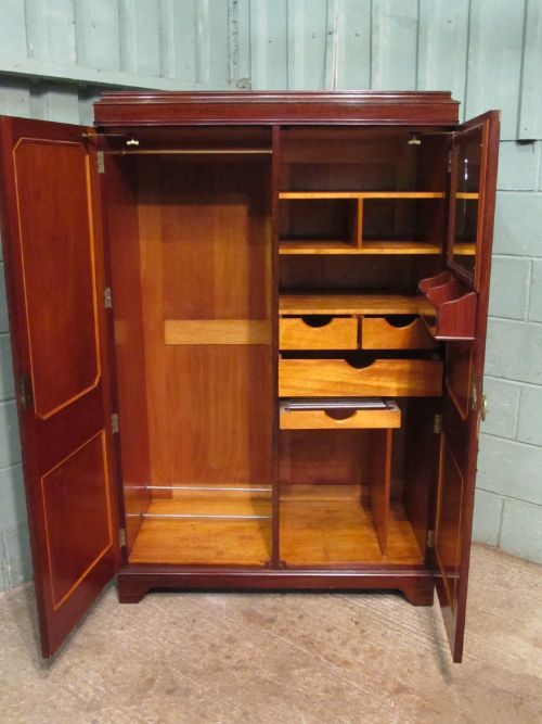 fig 2. ANTIQUE EDWARDIAN MAHOGANY SMALL GENTS WARDROBE COMPACTUM C1900