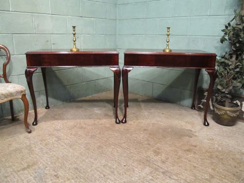 Antique Pair Edwardian Mahogany Side Tables C1910