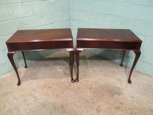 fig 1. ANTIQUE PAIR EDWARDIAN MAHOGANY SIDE TABLES C1910