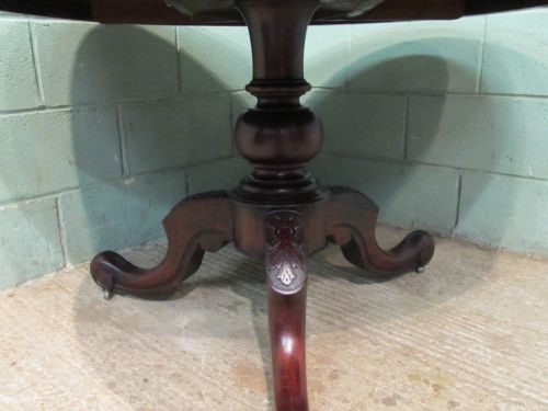 fig 2. ANTIQUE VICTORIAN ROSEWOOD TILT TOP BREAKFAST TABLE SEATS 6 -8 C1880