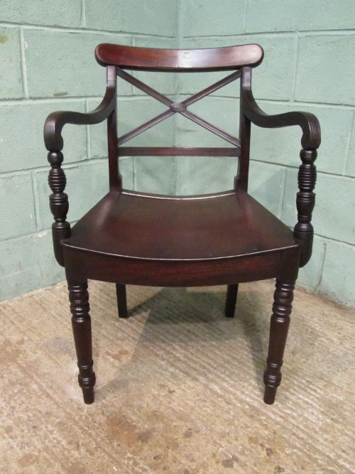 fig 1. ANTIQUE REGENCY MAHOGANY SIDE OR DESK CHAIR C1820