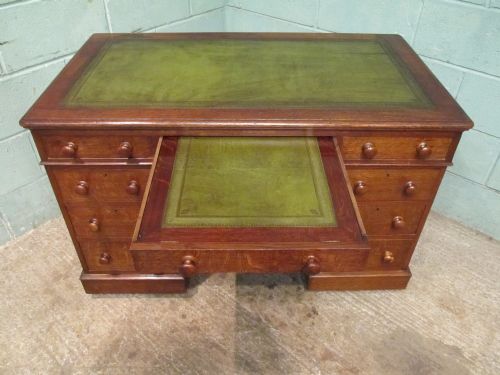 fig 2. VICTORIAN OAK TWIN PEDESTAL DESK WITH HIDDEN WRITING SLOPE C1880