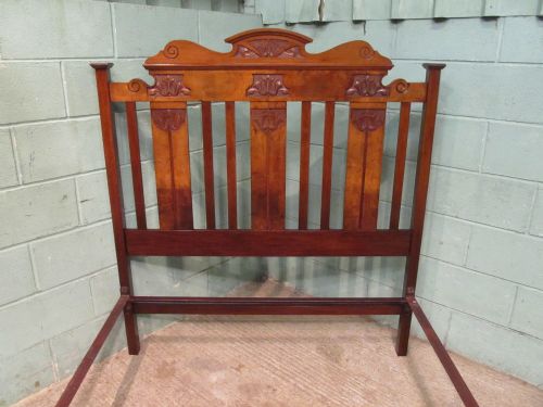 fig 1. ANTIQUE ART NOUVEAU BURR WALNUT DOUBLE BED C1890