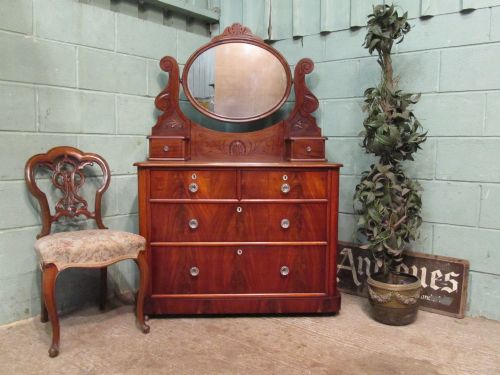 Antique Victorian Mahogany Dressing Table Chest C1880