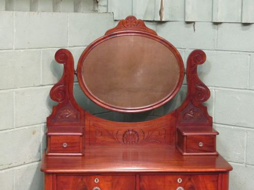 fig 1. ANTIQUE VICTORIAN MAHOGANY DRESSING TABLE CHEST C1880