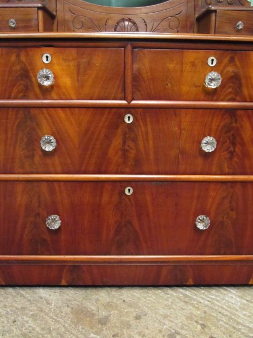 fig 2. ANTIQUE VICTORIAN MAHOGANY DRESSING TABLE CHEST C1880