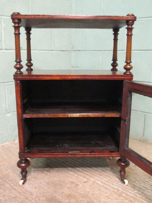 fig 2. ANTIQUE VICTORIAN BURR WALNUT MUSIC CABINET C1880
