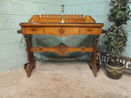 Antique 19th Century Carved Oak Hall Table C1880