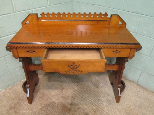 fig 2. ANTIQUE 19TH CENTURY CARVED OAK HALL TABLE C1880