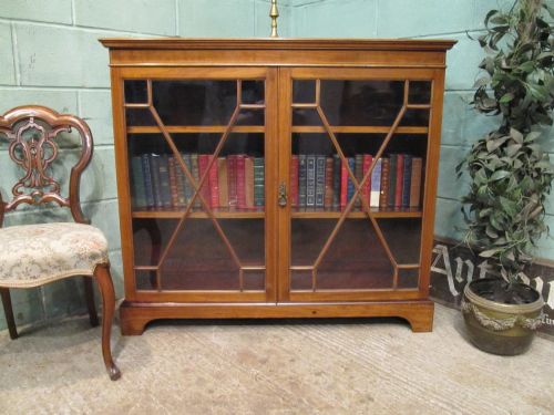 Antique Edwardian Mahogany Astragal Glazed Bookcase C1900
