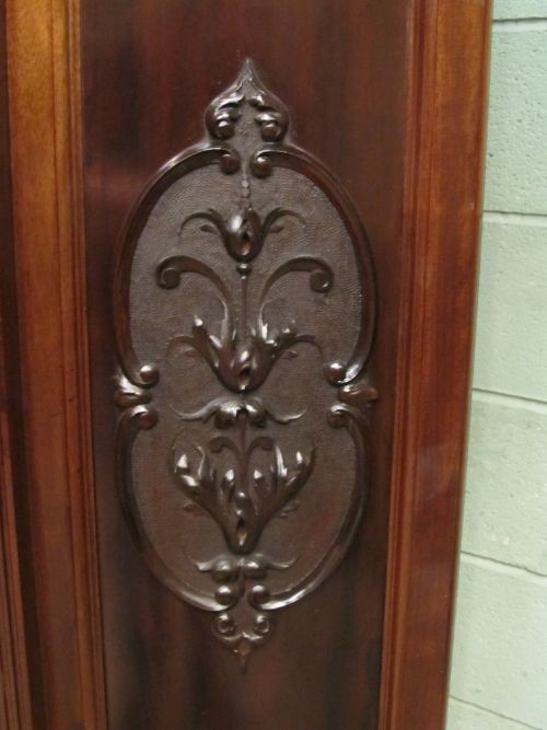 fig 1. ANTIQUE ART NOUVEAU MAHOGANY DOUBLE WARDROBE C1890