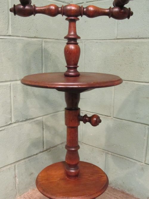fig 1. ANTIQUE EDWARDIAN OAK GENTS SHAVING MIRROR STAND C1900