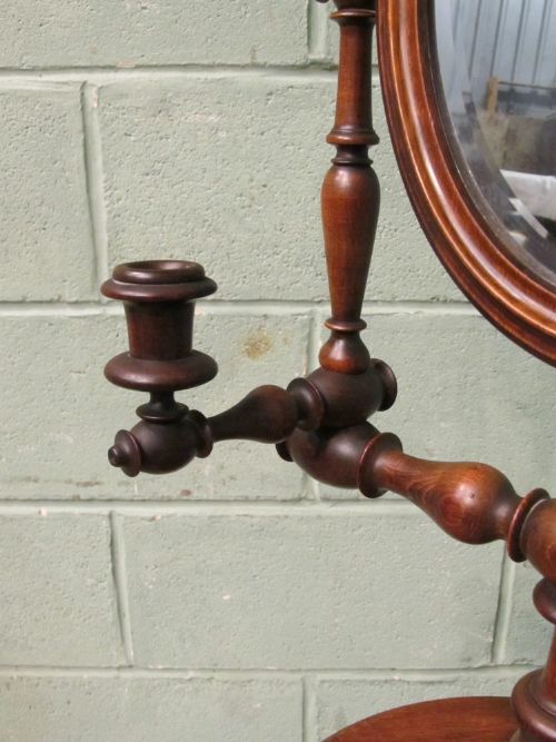 fig 2. ANTIQUE EDWARDIAN OAK GENTS SHAVING MIRROR STAND C1900