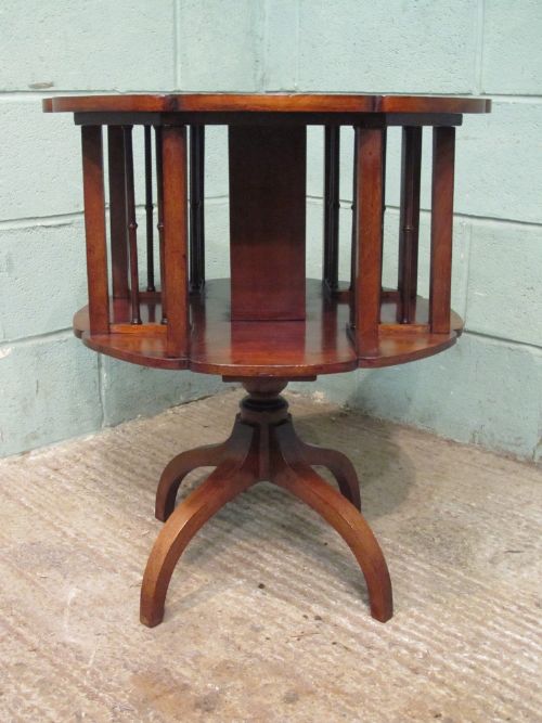 fig 2. ANTIQUE LATE VICTORIAN MAHOGANY REVOLVING BOOKCASE TABLE C1890