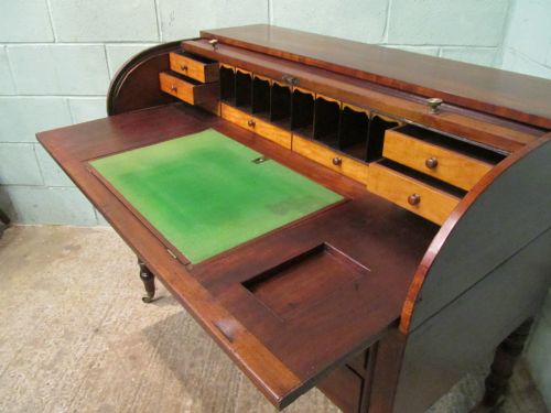 fig 2. ANTIQUE LATE 18TH CENTURY MAHOGANY TAMBOR KNEEHOLE DESK C1790