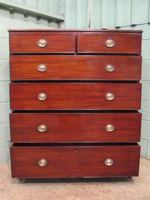 fig 2. ANTIQUE REGENCY MAHOGANY TALLBOY CHEST OF DRAWERS C1800