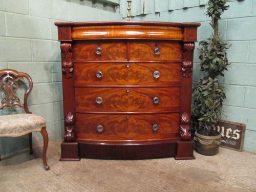 Large Antique Victorian Mahogany Scotch Chest of Drawers C1880
