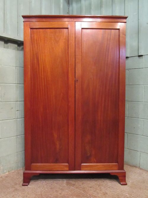 fig 1. ANTIQUE EDWARDIAN MAHOGANY DOUBLE WARDROBE C1900