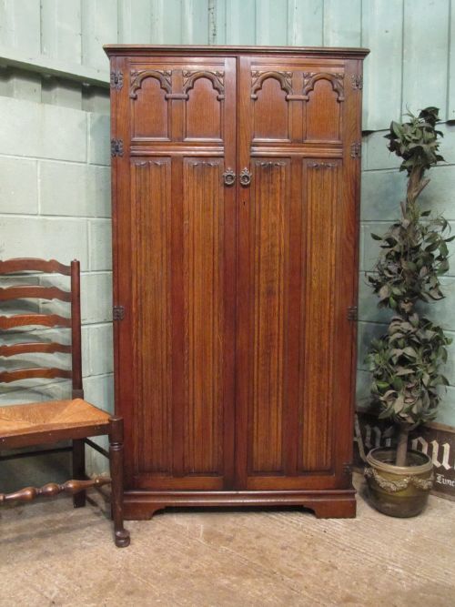 Carved Oak Double Wardrobe C1920
