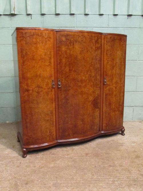 fig 1. BURR WALNUT QUEEN ANNE SERPENTINE CUPBOARD C1920