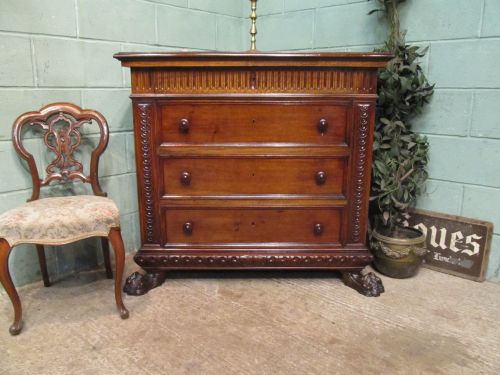 Antique Late 19th Century French Carved Oak Chest of Drawers C1890