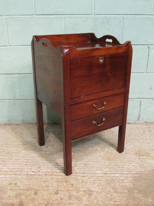 Antique 18th Century Mahogany Bedside Cabinet C1780