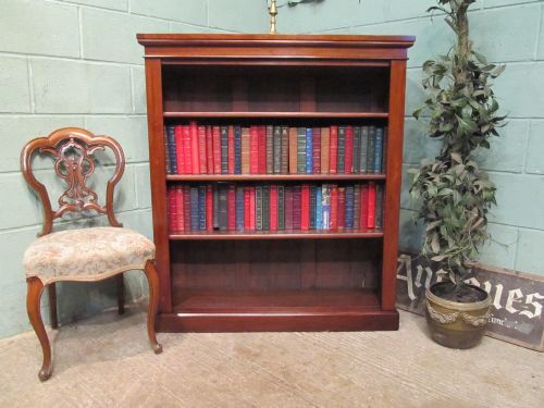 Antique Victorian Mahogany Open Bookcase C1880