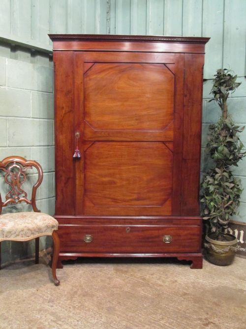 Antique 18th Century Mahogany Single Wardrobe C1780