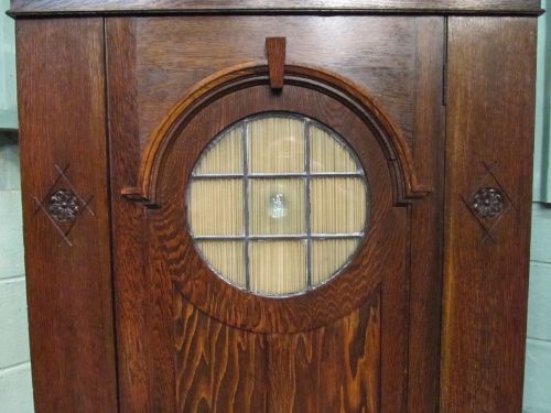 fig 1. ANTIQUE ART DECO OAK HALL CUPBOARD WARDROBE BY DENBY & SPINK C1920