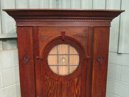 fig 2. ANTIQUE ART DECO OAK HALL CUPBOARD WARDROBE BY DENBY & SPINK C1920
