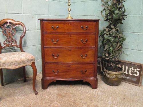 Antique Edwardian Mahogany Serpentine Dwarf Chest of Drawers C1900