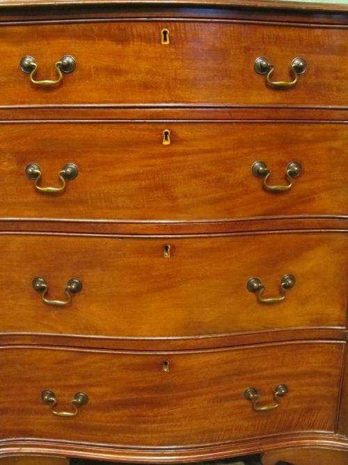 fig 2. ANTIQUE EDWARDIAN MAHOGANY SERPENTINE DWARF CHEST OF DRAWERS C1900