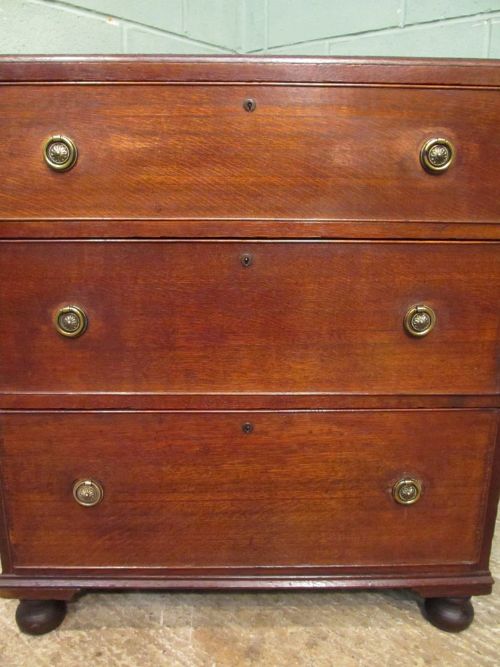 fig 1. ANTIQUE EARLY VICTORIAN COUNTRY OAK CHEST OF DRAWERS C1840