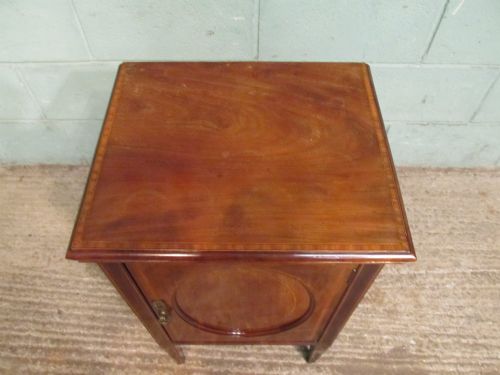 fig 1. ANTIQUE EDWARDIAN INLAID MAHOGANY BEDSIDE CABINET C1900