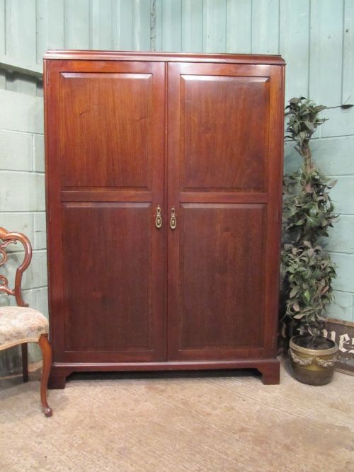 Antique Edwardian Mahogany Gents Wardrobe Compactum C1900