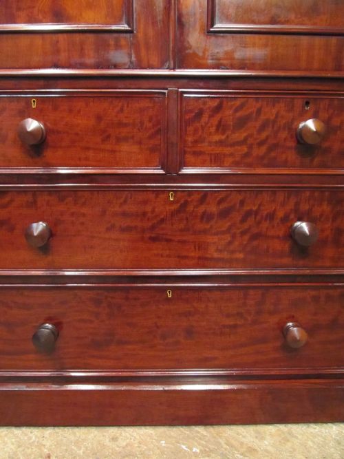 fig 1. ANTIQUE EARLY VICTORIAN MAHOGANY LINEN PRESS C1840