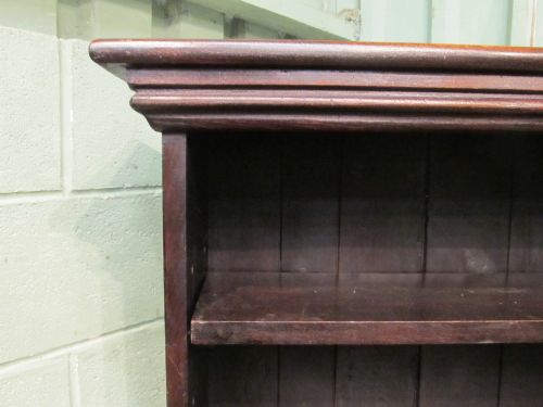 fig 2. ANTIQUE VICTORIAN TALL DARK OAK OPEN BOOKCASE C1880