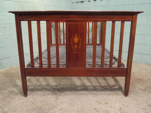 fig 1. ANTIQUE EDWARDIAN INLAID MAHOGANY DOUBLE BED C1900
