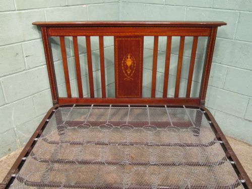 fig 2. ANTIQUE EDWARDIAN INLAID MAHOGANY DOUBLE BED C1900
