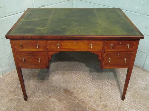 fig 1. ANTIQUE EDWARDIAN REGENCY MAHOGANY KNEEHOLE DESK C1900