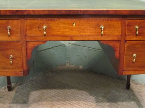 fig 2. ANTIQUE EDWARDIAN REGENCY MAHOGANY KNEEHOLE DESK C1900