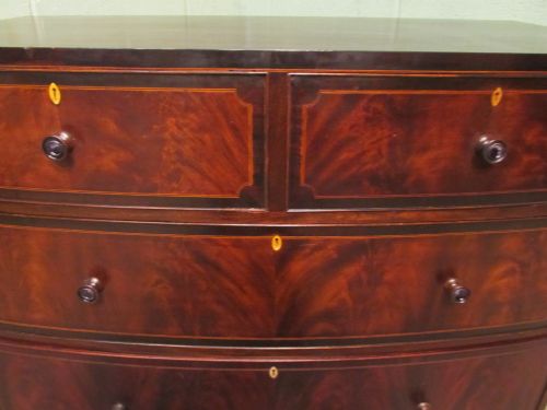 fig 2. ANTIQUE EDWARDIAN MAHOGANY BOW FRONT CHEST OF DRAWERS C1900