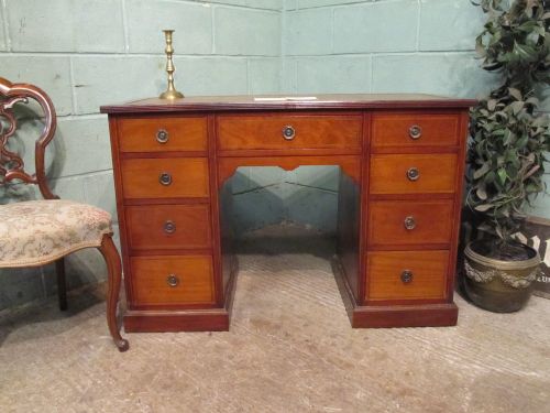 Antique Edwardian Mahogany Twin Pedestal Desk C1900