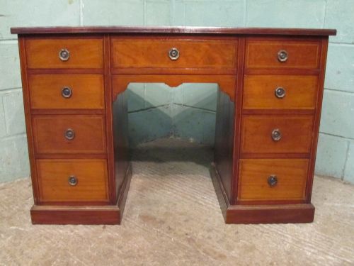 fig 1. ANTIQUE EDWARDIAN MAHOGANY TWIN PEDESTAL DESK C1900