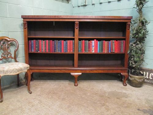 Antique Victorian Mahogany 6ft Open Bookcase C1880